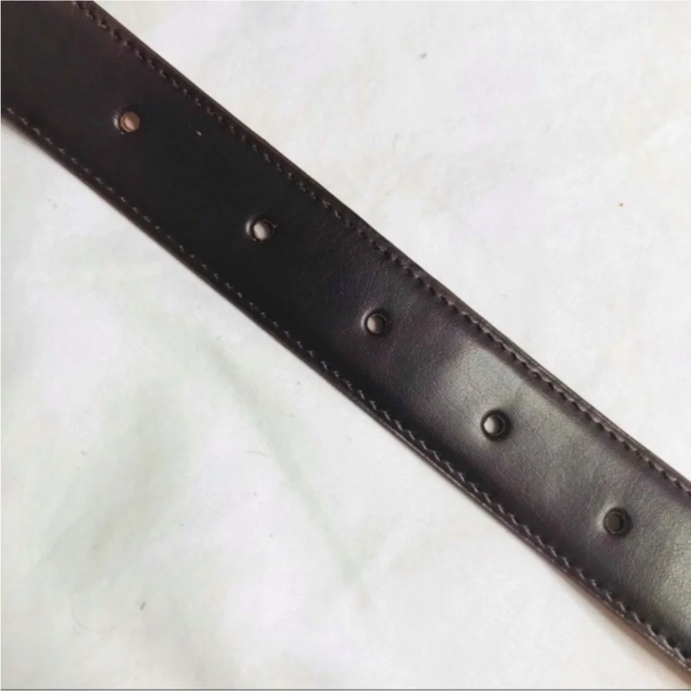 NWT Kenzo Dark Brown Genuine Leather Belt Designer Dress Casual Men's - Picture 5 of 8